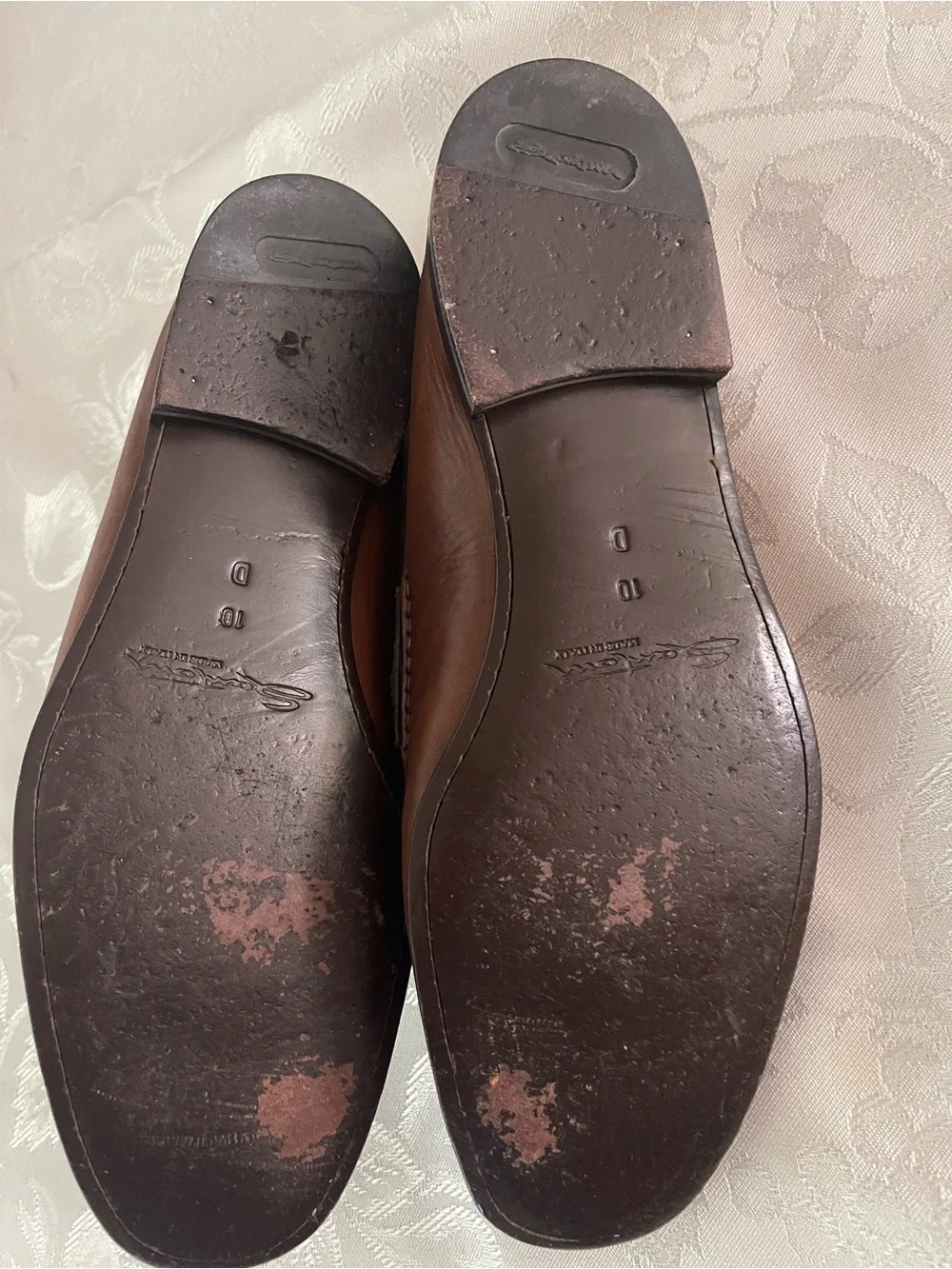Santoni Brown Leather Bit Loafers